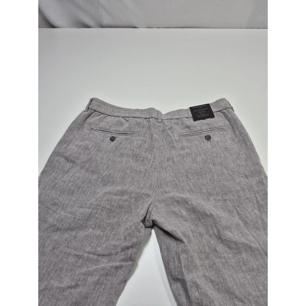 Banana Republic Chino Pants Mens 35x29 Gray Linen Blend Athletic Tapered Summer